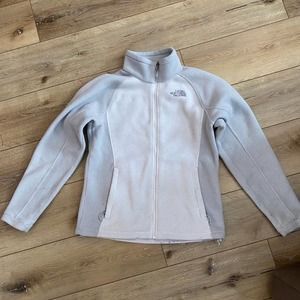 Women’s M North Face Fleece, White and Grey